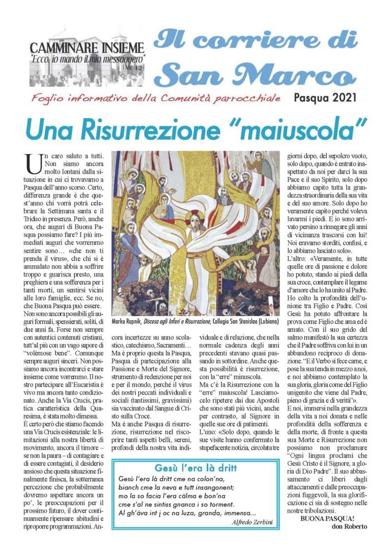 Corriere di San Marco – Giornalino di Pasqua 2021
